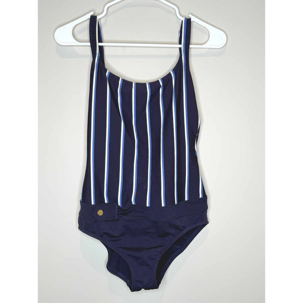 Ralph Lauren Sport Navy Striped One-Piece Swimsuit & Swim Skirt Cover-Up Set - Picture 9 of 9